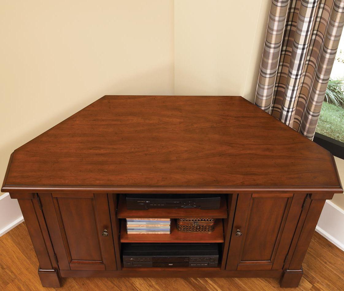 Homestyles Aspen 552007 Corner TV Stand with 2 Shelves and 2 Storage